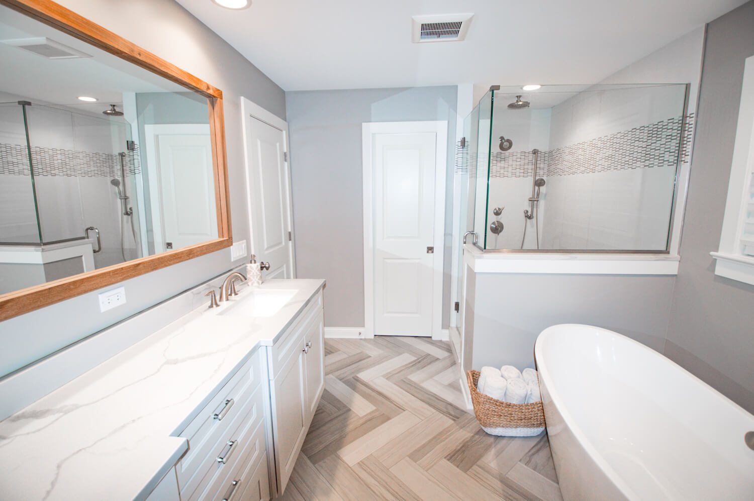 Shower Niches and Full-Wall Shelving bathroom feature inspiration